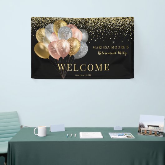 Roos Gold Silver Black, Pensioenpartij Spandoek (Beurs)
