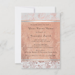 Roos Gold Silver Bridal 16th Damask Grungy Cottage Kaart