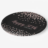 Roos Gold Silver Confetti 50ste verjaardagsfeestje Papieren Bordje (Gekanteld)