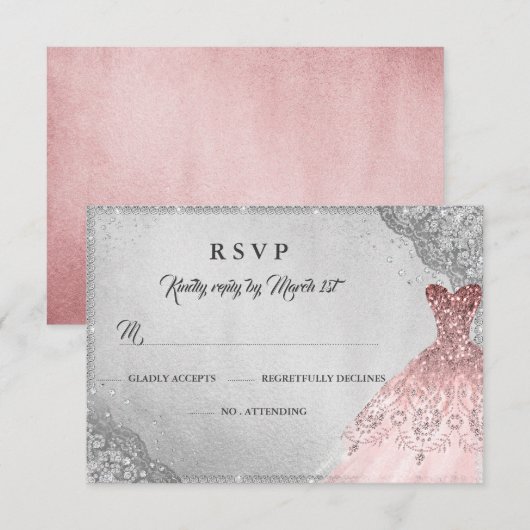 Roos Gold Silver Diamond Sparkle Gown RSVP (Voorkant / Achterkant)