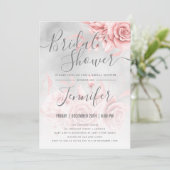 Roos Gold Silver Floral Glitter Vrijgezellenfeest Kaart (Staand voorkant)