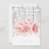 Roos Gold Silver Floral Vrijgezellenfeest Kaart (Achterkant)