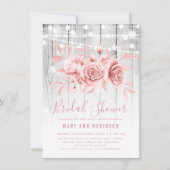 Roos Gold Silver Floral Vrijgezellenfeest Kaart (Voorkant)