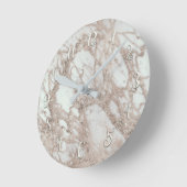 Roos Gold Silver Glam Marble Modern Personalized Ronde Klok (Hoek)