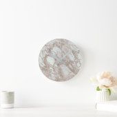 Roos Gold Silver Glam Marble Modern Personalized Ronde Klok (Huis)