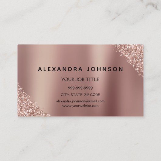 Roos Gold Silver Glitter Eyelash Extensions Visitekaartje (Achterkant)