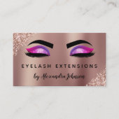 Roos Gold Silver Glitter Eyelash Extensions Visitekaartje (Voorkant)