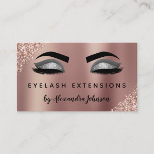 Roos Gold Silver Glitter Eyelash Extensions Visitekaartje