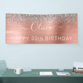 Roos Gold Silver Glitter, geborsteld metaal Spandoek (Beurs)