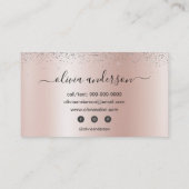 Roos Gold Silver Glitter Hair Makeup Salon Visitekaartje (Achterkant)