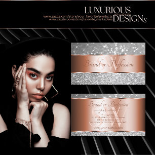 Roos Gold Silver Glitter Luminous Stars Initialen Visitekaartje