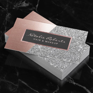 Roos Gold Silver Glitter Modern Beauty Salon Spa Visitekaartje