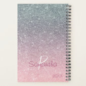 Roos Gold Silver Glitter Sparkle Jaarlijks Monogra Planner (Achterkant)