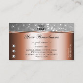 Roos Gold Silver Glitter Stars Diamonds add Logo Visitekaartje (Achterkant)