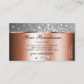 Roos Gold Silver Glitter Stars Diamonds Fancy Chic Visitekaartje (Achterkant)
