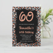 Roos Gold Silver Leopard Black Paint 60th Birthday Kaart (Staand voorkant)