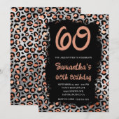Roos Gold Silver Leopard Black Paint 60th Birthday Kaart (Voorkant / Achterkant)
