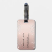 Roos Gold Silver Name Script Bagagelabel (Achterkant verticaal)