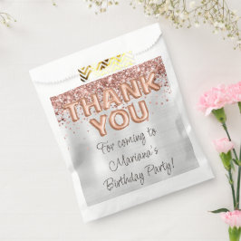 Roos Gold Silver Verjaardagsfeestje Bedankzakje
