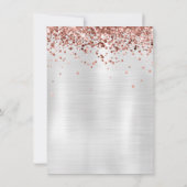 Roos Gold Silver Verjaardagsfeestje Dank je kaart (Achterkant)