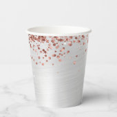 Roos Gold Silver Verjaardagsfeestje Papieren Bekers (Achterkant)