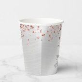 Roos Gold Silver Verjaardagsfeestje Papieren Bekers (Rechts)