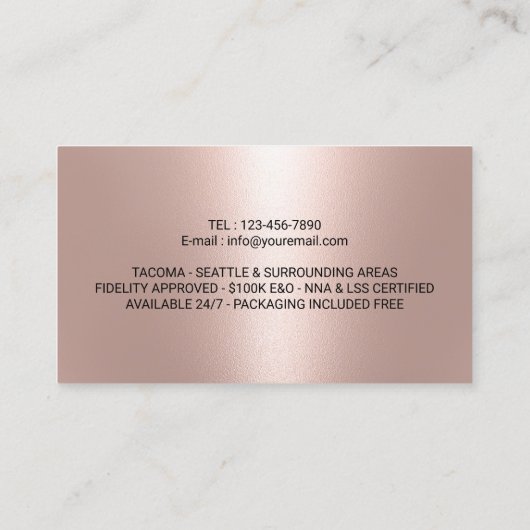 Roos Gold Silver Visitekaartje (Achterkant)