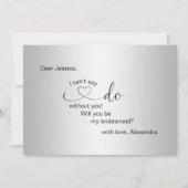 Roos Gold Silver Wil je mijn bruidsmeisje bruiloft Aankondiging (Achterkant)