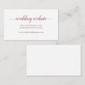 Roos Gold Simple Calligraphy Weddennards Website Informatiekaartje (Voorkant / Achterkant)