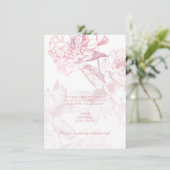 Roos Gold Simple Floral Weduwen Ontvangen Kaart (Staand voorkant)