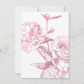 Roos Gold Simple Floral Weduwen Ontvangen Kaart (Achterkant)