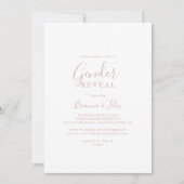 Roos Gold Simple Minimalist Gender Reveal Party Kaart (Voorkant)