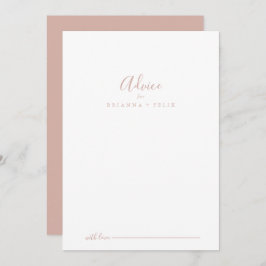 Roos Gold Simple Minimalist Wedding Advice Kaart