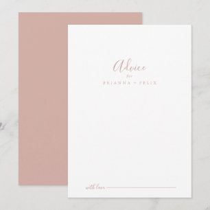 Roos Gold Simple Minimalist Wedding Advice Kaart