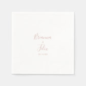 Roos Gold Simple Minimalist Wedding Napkin Servet (Voorkant)