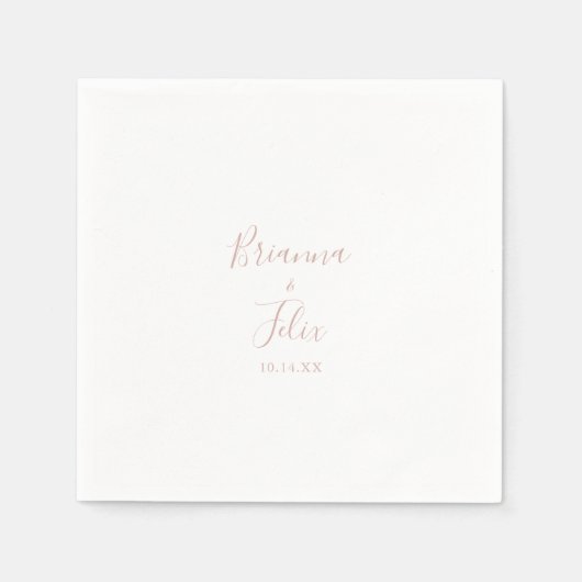 Roos Gold Simple Minimalist Wedding Napkin Servet (Voorkant)