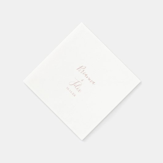 Roos Gold Simple Minimalist Wedding Napkin Servet (Hoek)
