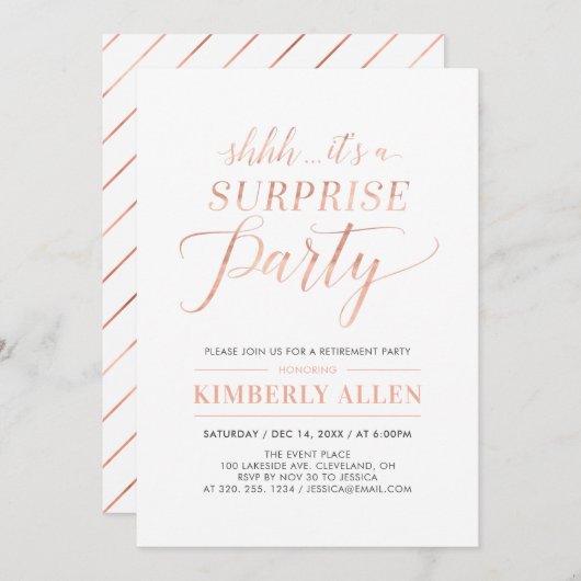 Roos Gold Simple Moderne Enterprise Retirement Par Kaart (Voorkant / Achterkant)