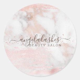 Roos Gold Simple Style Marble Feminine Signature Ronde Sticker