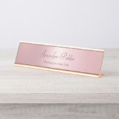 Roos Gold Sjabloon Moderne, elegante Professional Bureau Naambordje (Voorkant)