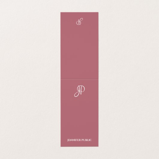 Roos Gold Sjabloon Moderne monogram gemakkelijk Visitekaartje (Buitenkant ongevouwen)