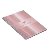 Roos Gold Sjabloon Monogram Elegant Trendy Modern Notitieboek (Rechterzijde)