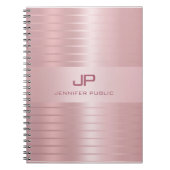 Roos Gold Sjabloon Monogram Elegant Trendy Modern Notitieboek (Voorkant)