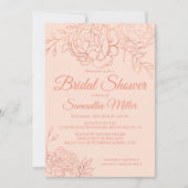 Roos Gold Sketched Flowers Vrijgezellenfeest Kaart (Voorkant)