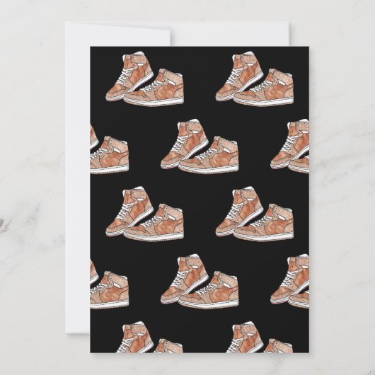 Roos Gold Sneaker Ball Birthday Uitnodiging (Achterkant)