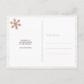 Roos Gold Snowflake 3 Foto Merry Kerstmis Briefkaart (Achterkant)