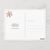Roos Gold Snowflake 3 Foto Merry Kerstmis Briefkaart (Achterkant)