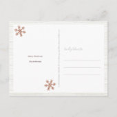 Roos Gold Snowflake 4 Foto Jolly Kerstmis Briefkaart (Achterkant)