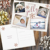Roos Gold Snowflake 4 Foto Jolly Kerstmis Briefkaart