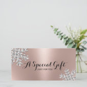 Roos Gold Snowflake Beauty Salon Cadeaubonnen (Staand voorkant)